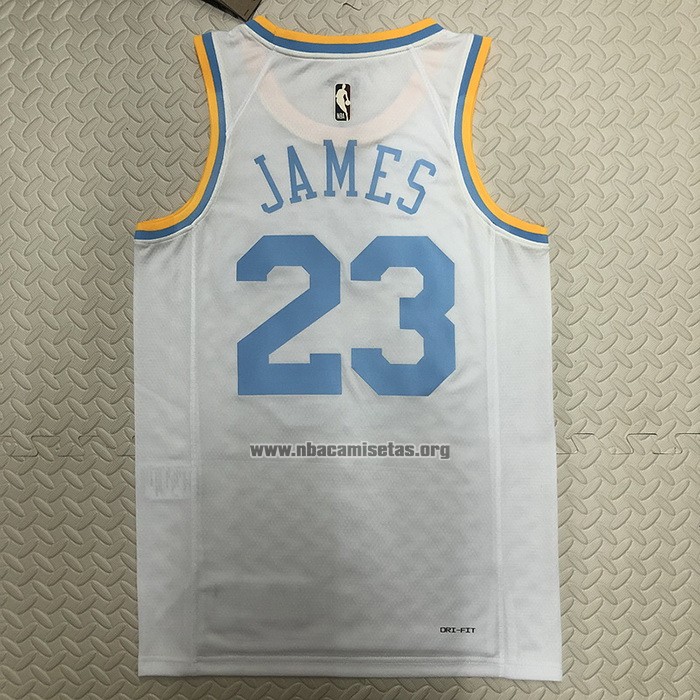 Camiseta Los Angeles Lakers LeBron James NO 23 Classic 2022-23 Blanco